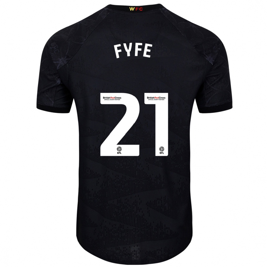 Niño Fútbol Camiseta Flo Fyfe #21 Negro Blanco 2ª Equipación 2024/25 Argentina