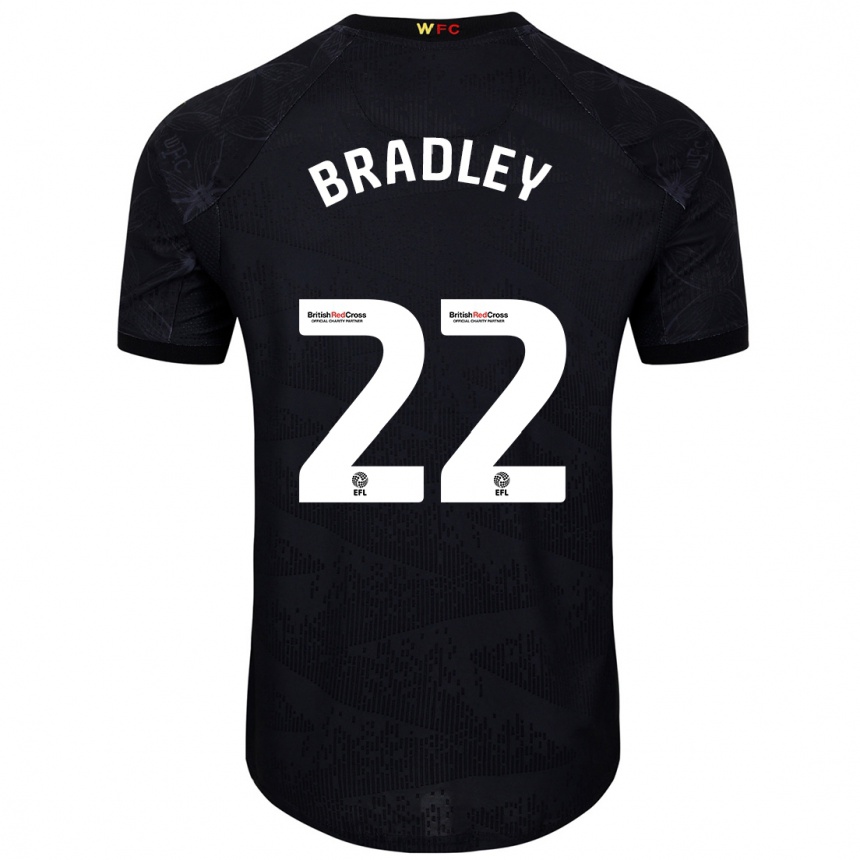 Niño Fútbol Camiseta Jade Bradley #22 Negro Blanco 2ª Equipación 2024/25 Argentina