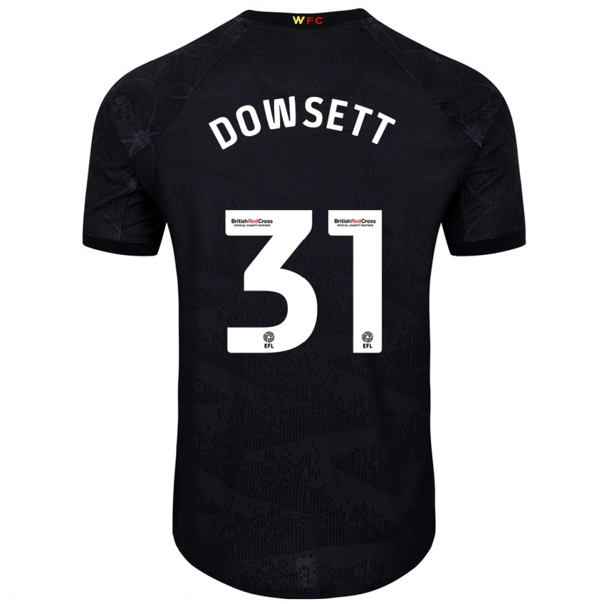 Niño Fútbol Camiseta Rebekah Dowsett #31 Negro Blanco 2ª Equipación 2024/25 Argentina