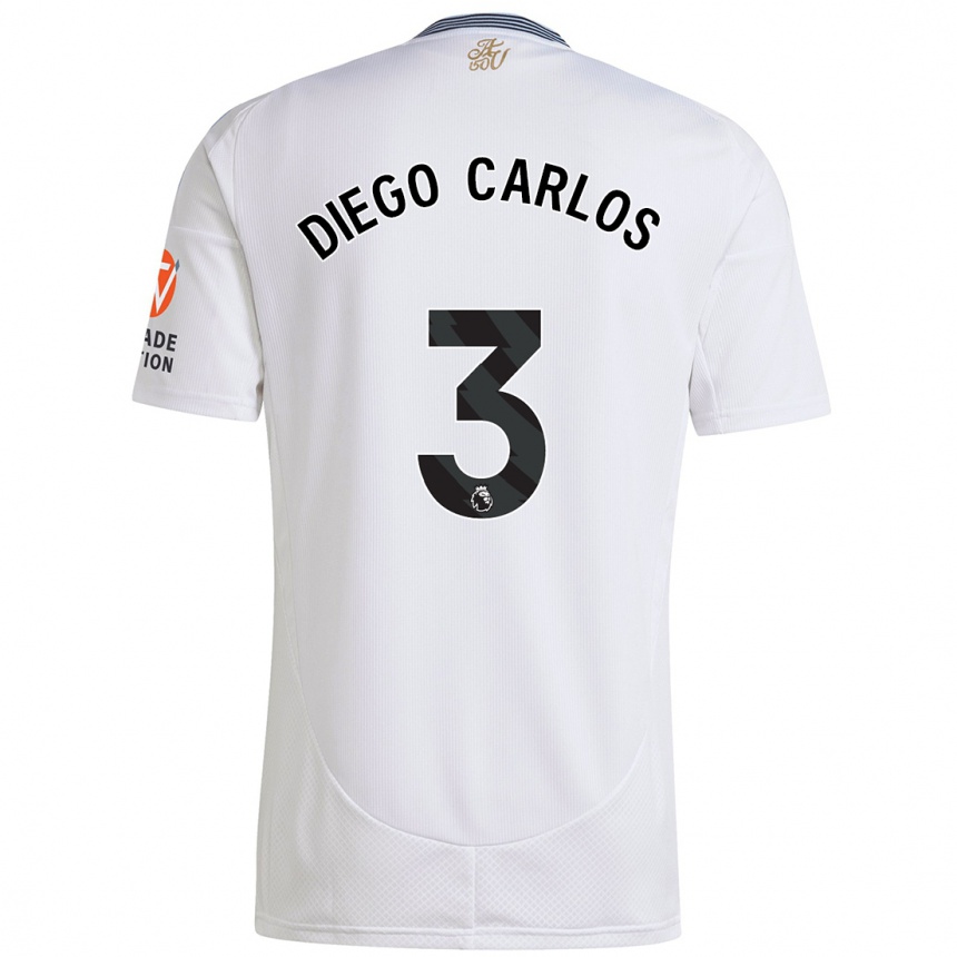 Niño Fútbol Camiseta Diego Carlos #3 Blanco 2ª Equipación 2024/25 Argentina