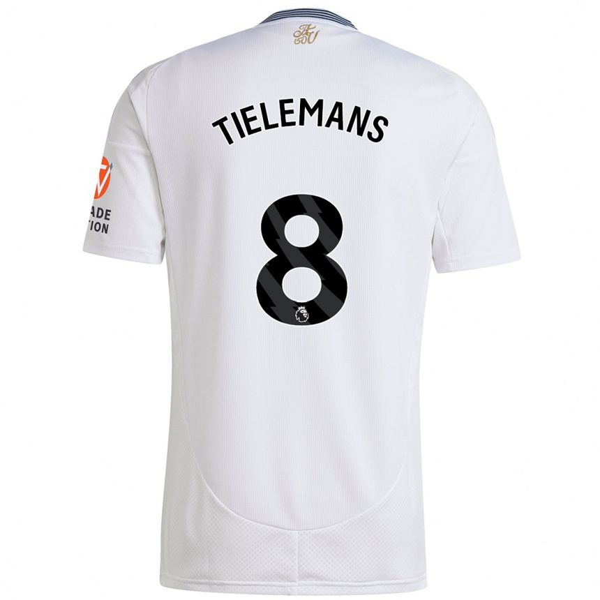 Niño Fútbol Camiseta Youri Tielemans #8 Blanco 2ª Equipación 2024/25 Argentina