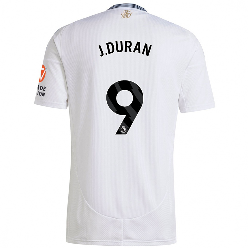 Niño Fútbol Camiseta Jhon Durán #9 Blanco 2ª Equipación 2024/25 Argentina