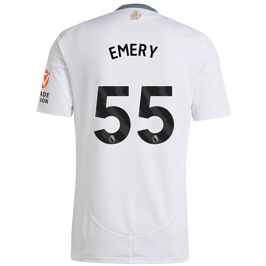 Niño Fútbol Camiseta Lander Emery #55 Blanco 2ª Equipación 2024/25 Argentina