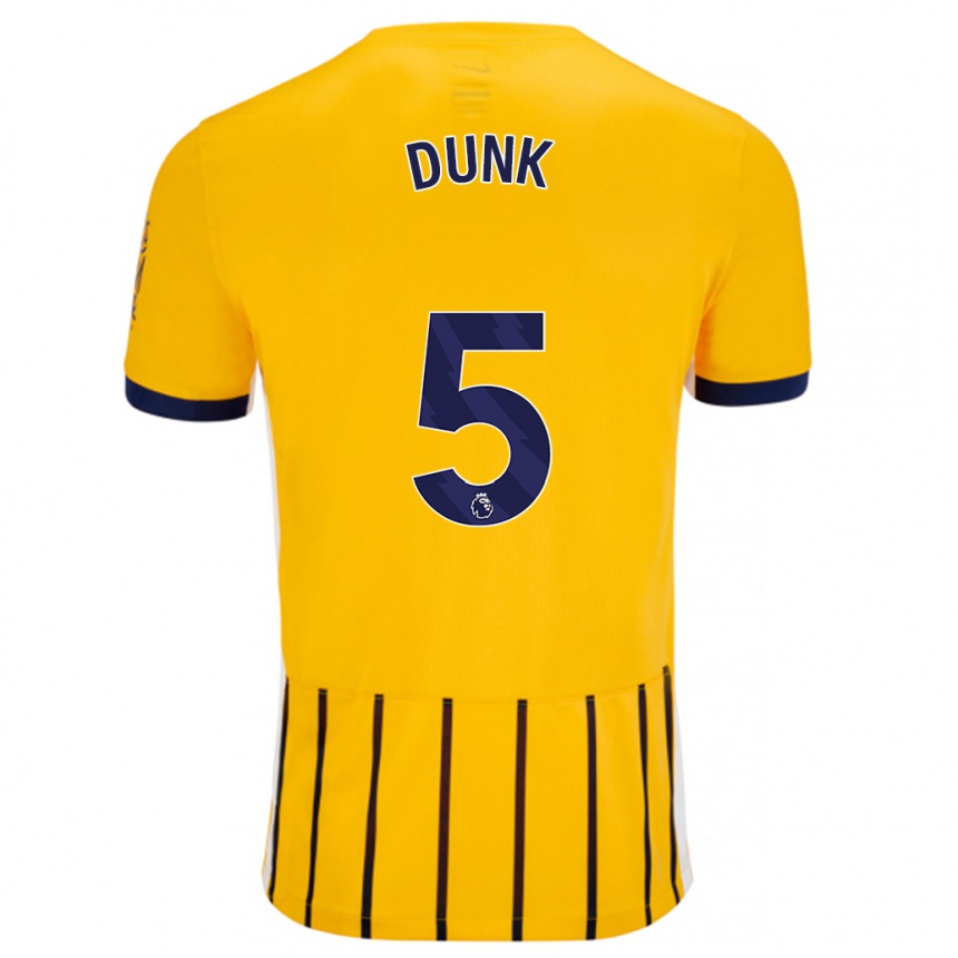 Niño Fútbol Camiseta Lewis Dunk #5 Dorado Azul Rayas 2ª Equipación 2024/25 Argentina