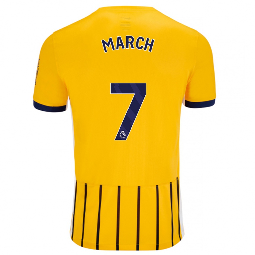 Niño Fútbol Camiseta Solly March #7 Dorado Azul Rayas 2ª Equipación 2024/25 Argentina