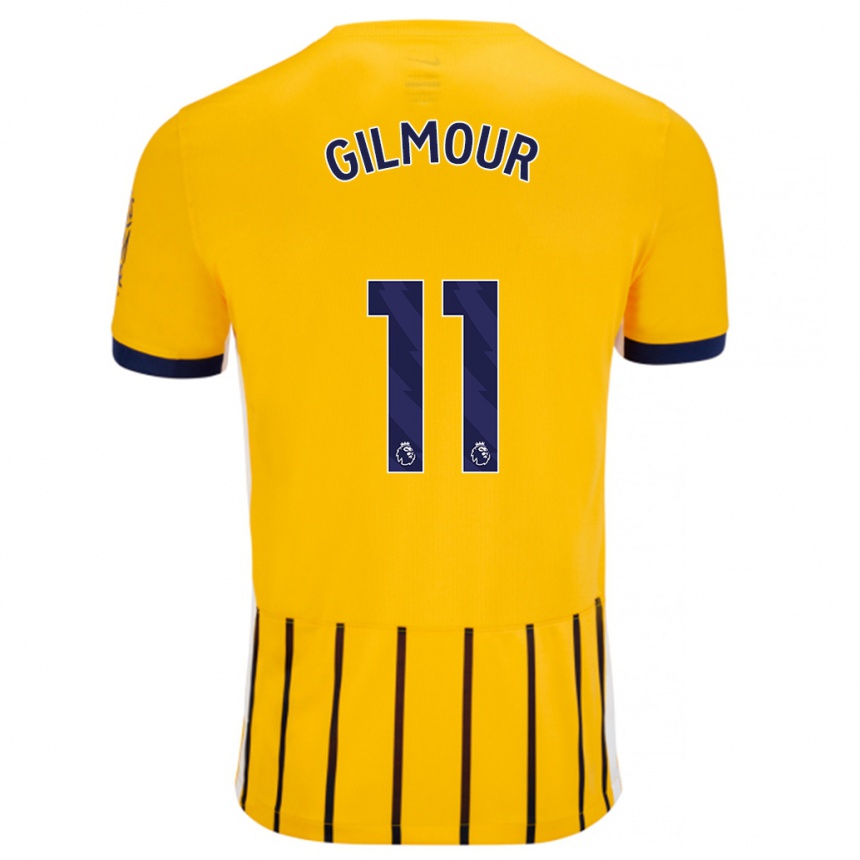 Niño Fútbol Camiseta Billy Gilmour #11 Dorado Azul Rayas 2ª Equipación 2024/25 Argentina