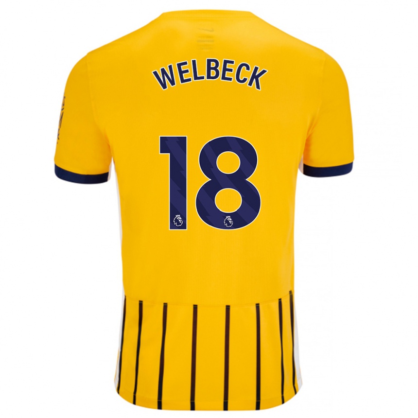 Niño Fútbol Camiseta Danny Welbeck #18 Dorado Azul Rayas 2ª Equipación 2024/25 Argentina