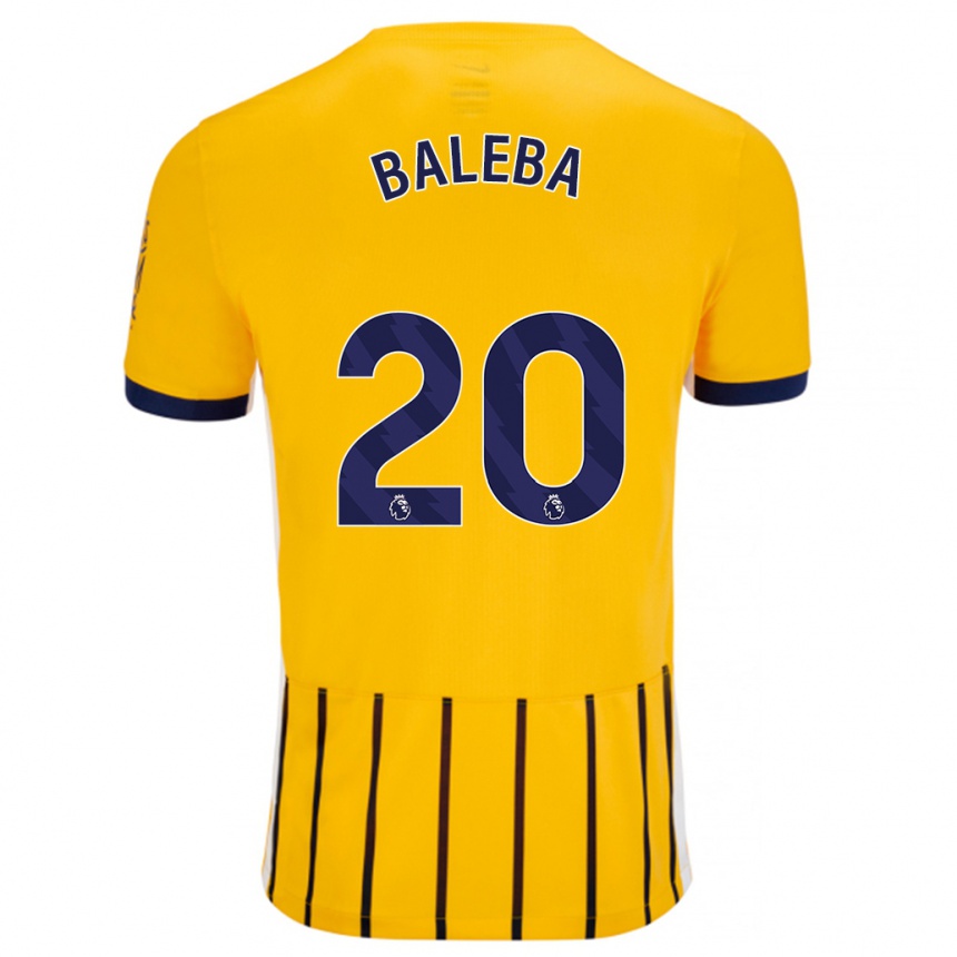 Niño Fútbol Camiseta Carlos Baleba #20 Dorado Azul Rayas 2ª Equipación 2024/25 Argentina