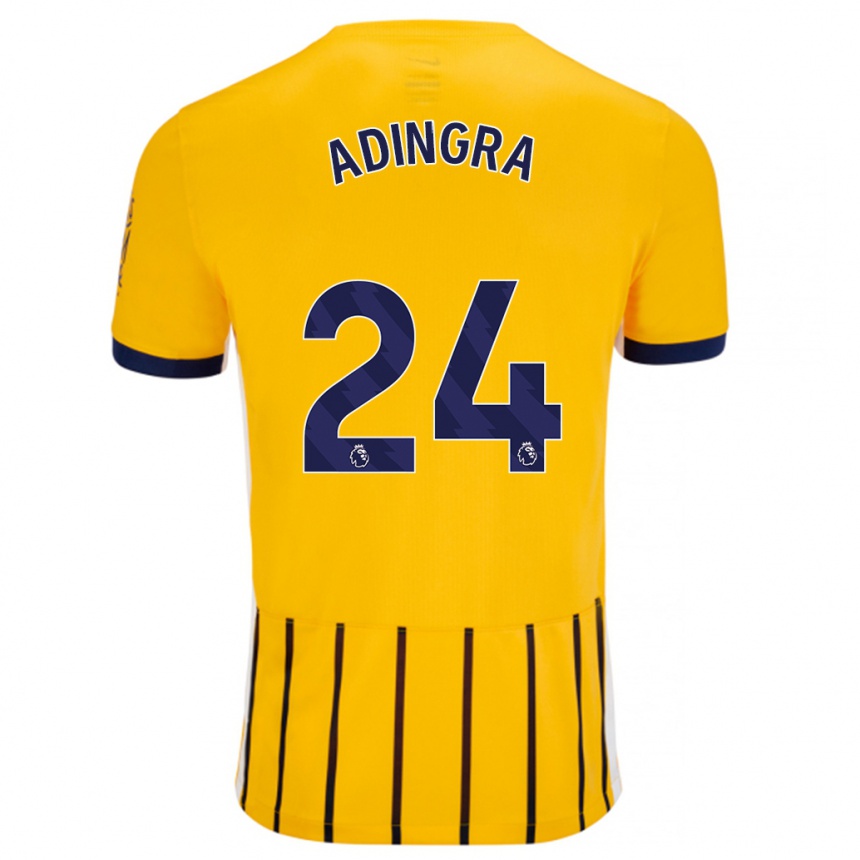 Niño Fútbol Camiseta Simon Adingra #24 Dorado Azul Rayas 2ª Equipación 2024/25 Argentina