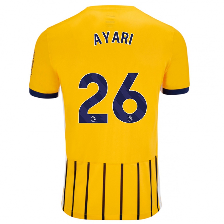 Niño Fútbol Camiseta Yasin Ayari #26 Dorado Azul Rayas 2ª Equipación 2024/25 Argentina