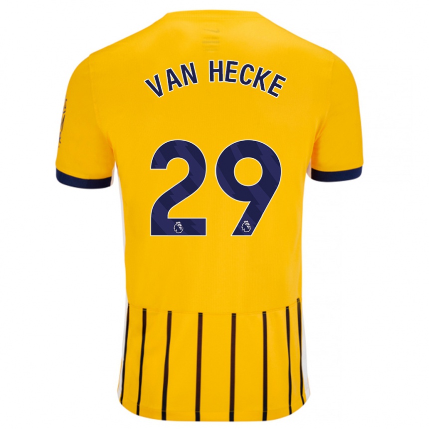 Niño Fútbol Camiseta Jan Paul Van Hecke #29 Dorado Azul Rayas 2ª Equipación 2024/25 Argentina