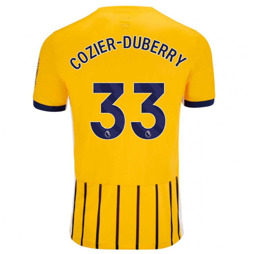 Niño Fútbol Camiseta Amario Cozier-Duberry #33 Dorado Azul Rayas 2ª Equipación 2024/25 Argentina