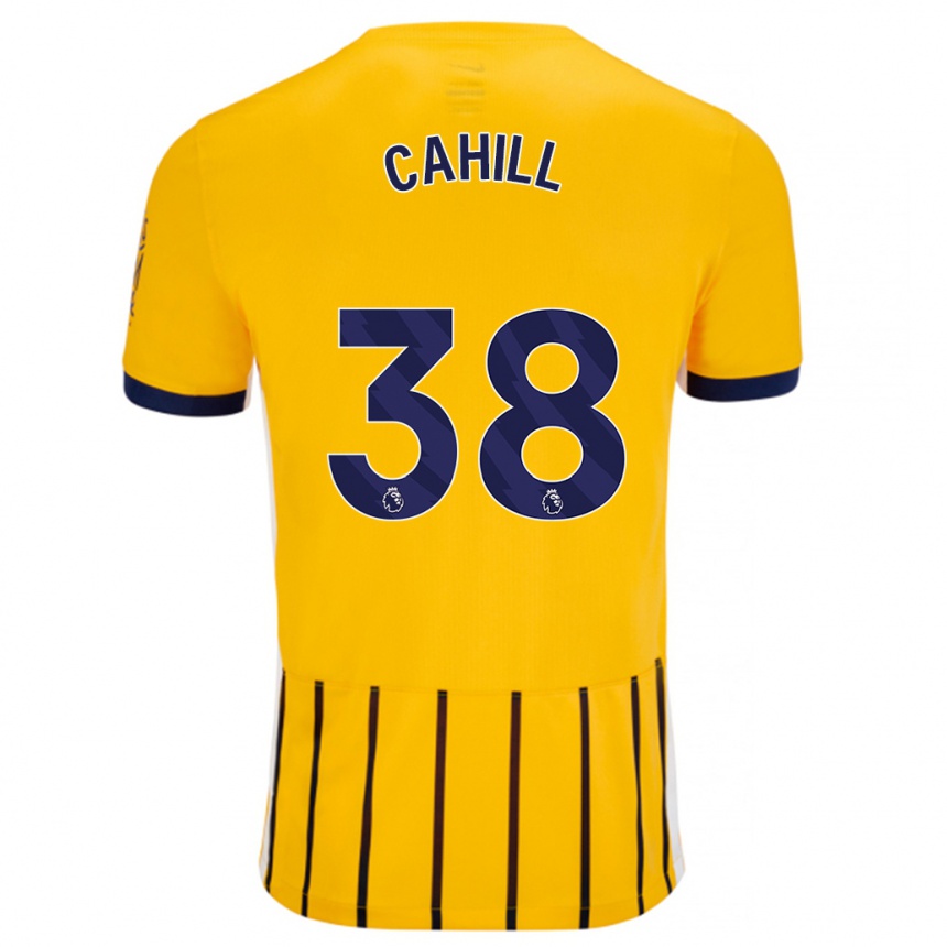 Niño Fútbol Camiseta Killian Cahill #38 Dorado Azul Rayas 2ª Equipación 2024/25 Argentina