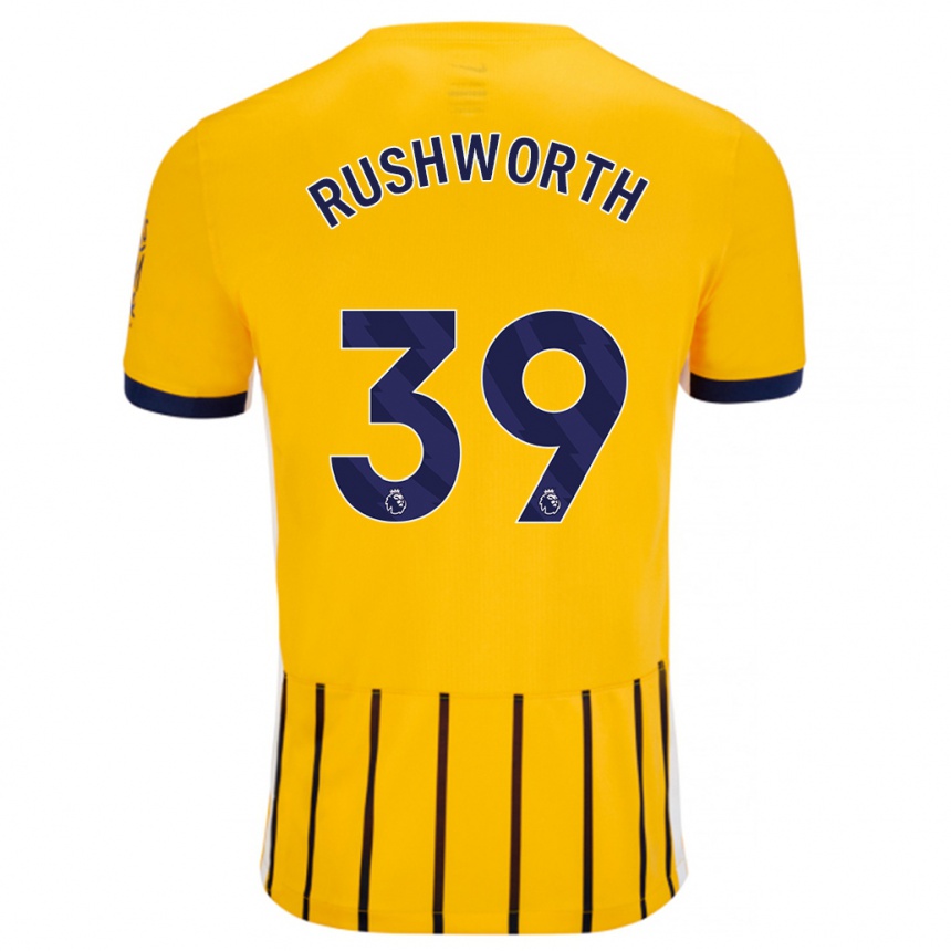 Niño Fútbol Camiseta Carl Rushworth #39 Dorado Azul Rayas 2ª Equipación 2024/25 Argentina