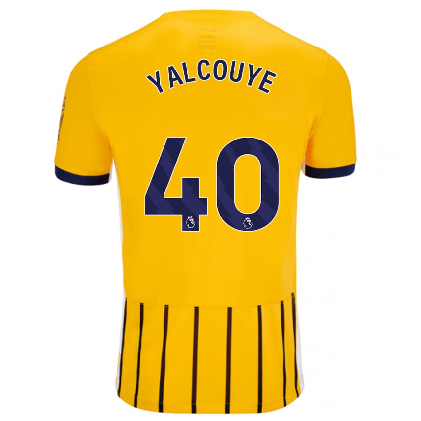 Niño Fútbol Camiseta Malick Junior Yalcouyé #40 Dorado Azul Rayas 2ª Equipación 2024/25 Argentina