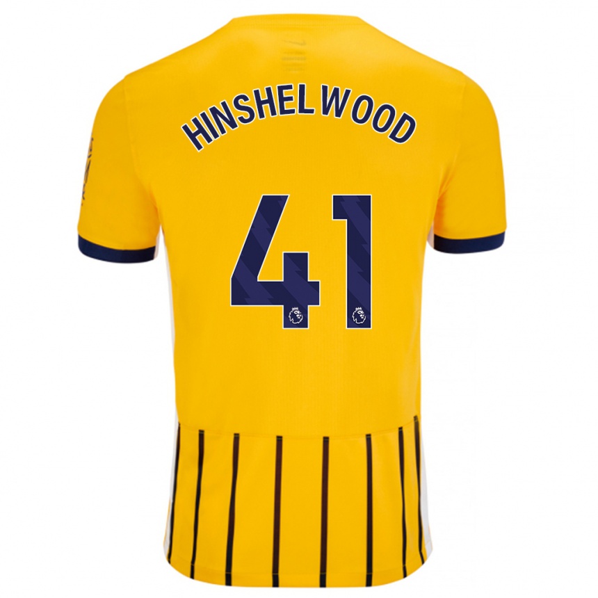 Niño Fútbol Camiseta Jack Hinshelwood #41 Dorado Azul Rayas 2ª Equipación 2024/25 Argentina