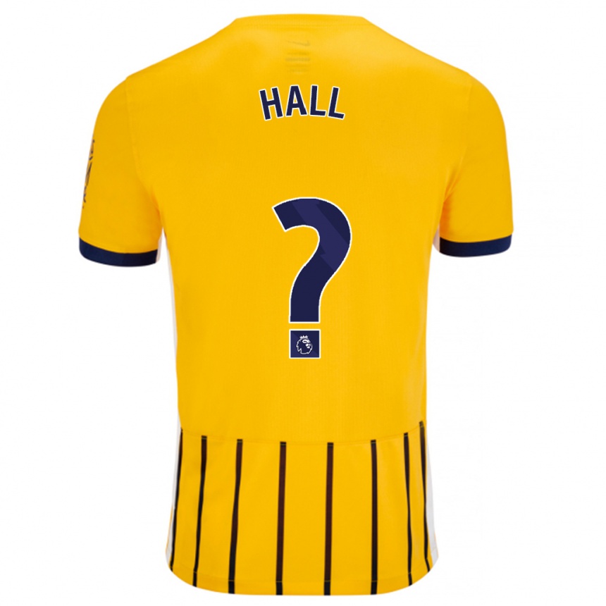 Niño Fútbol Camiseta Steven Hall #0 Dorado Azul Rayas 2ª Equipación 2024/25 Argentina