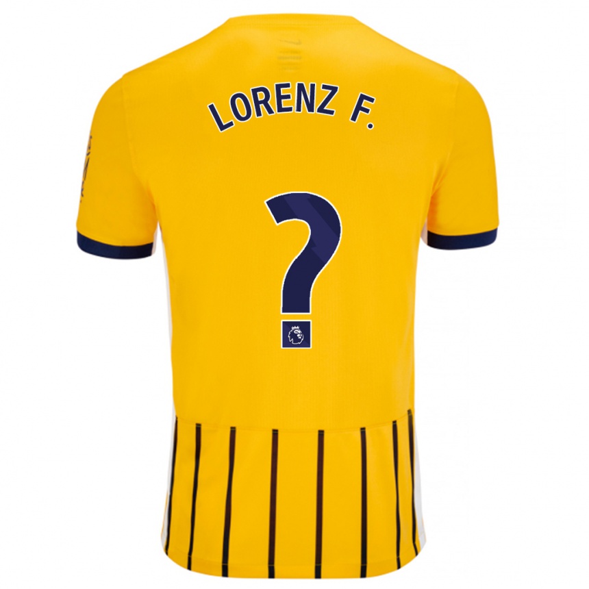 Niño Fútbol Camiseta Lorenz Ferdinand #0 Dorado Azul Rayas 2ª Equipación 2024/25 Argentina