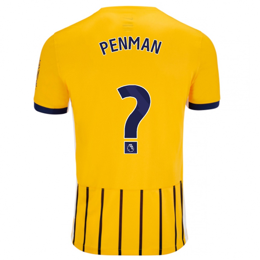 Niño Fútbol Camiseta Charlie Penman #0 Dorado Azul Rayas 2ª Equipación 2024/25 Argentina