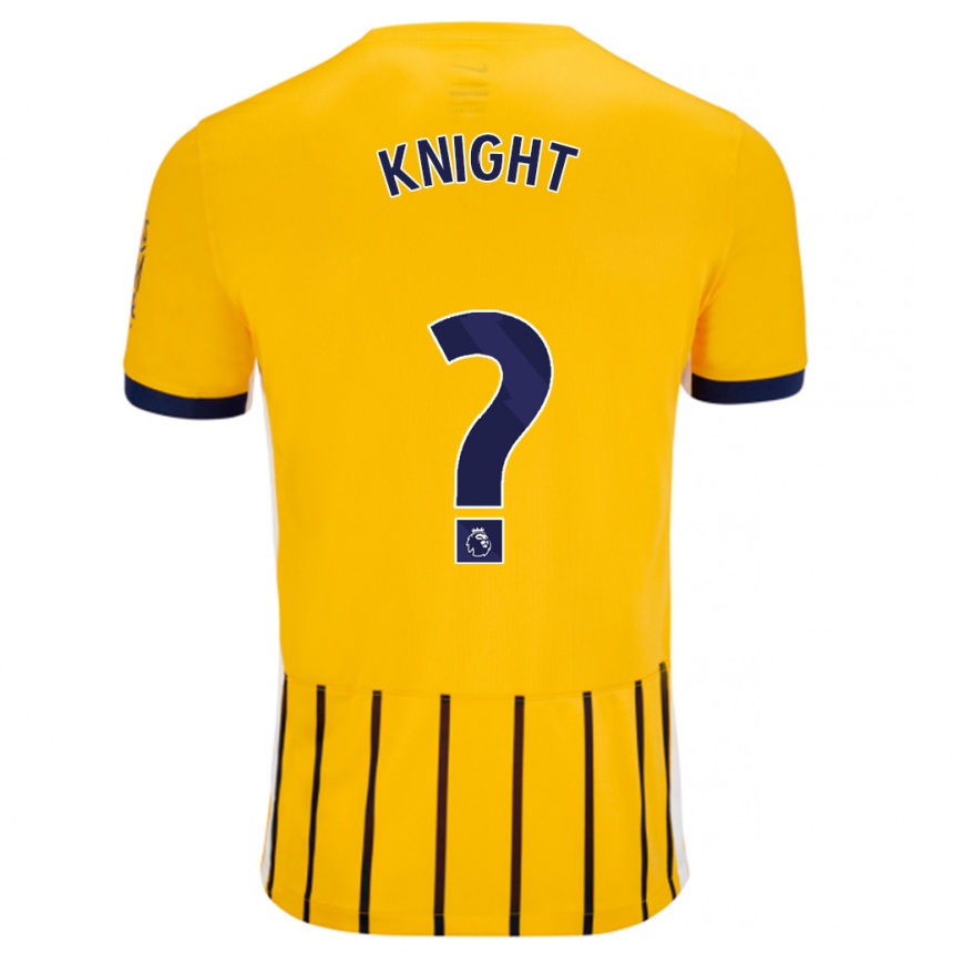 Niño Fútbol Camiseta Joe Knight #0 Dorado Azul Rayas 2ª Equipación 2024/25 Argentina