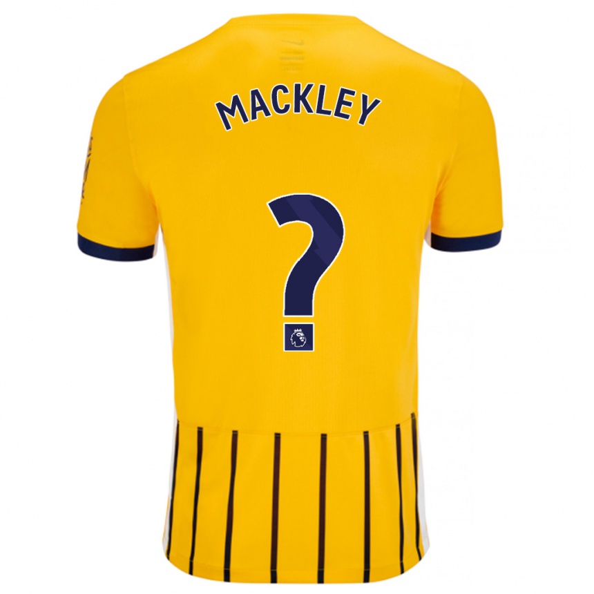 Niño Fútbol Camiseta Callum Mackley #0 Dorado Azul Rayas 2ª Equipación 2024/25 Argentina