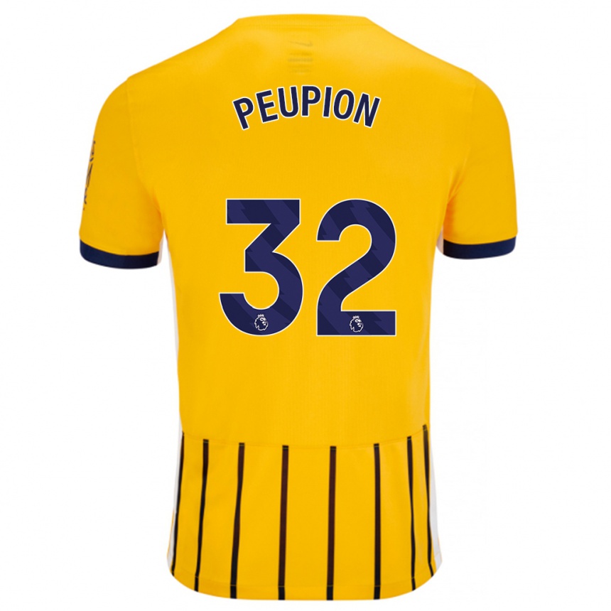 Niño Fútbol Camiseta Cameron Peupion #32 Dorado Azul Rayas 2ª Equipación 2024/25 Argentina