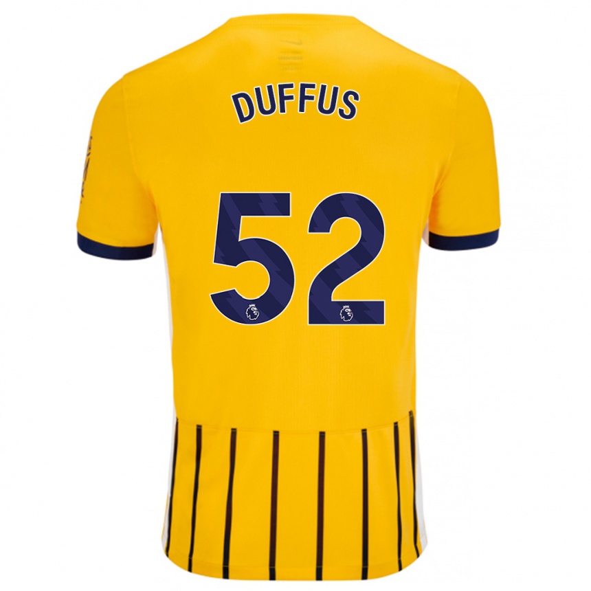 Niño Fútbol Camiseta Josh Duffus #52 Dorado Azul Rayas 2ª Equipación 2024/25 Argentina