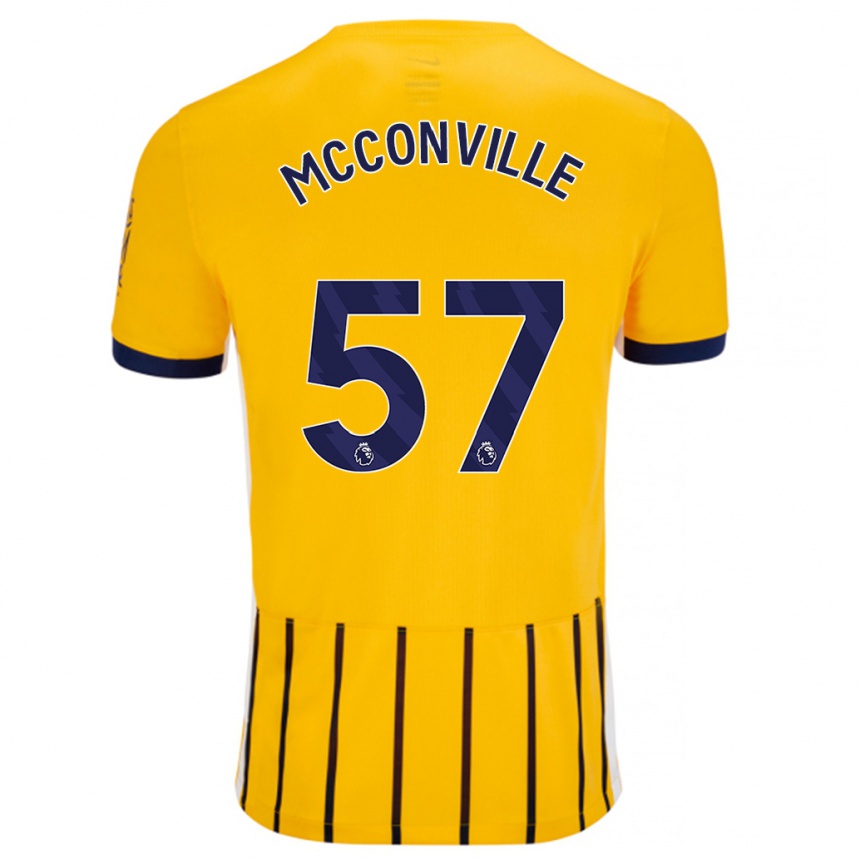 Niño Fútbol Camiseta Ruairi Mcconville #57 Dorado Azul Rayas 2ª Equipación 2024/25 Argentina