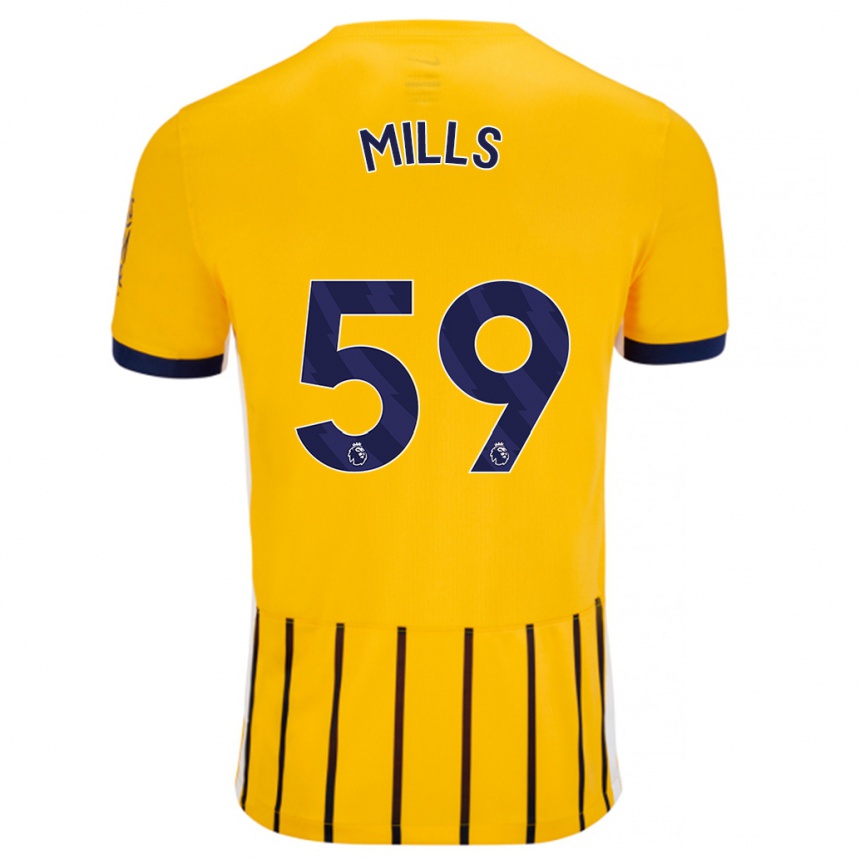 Niño Fútbol Camiseta Harry Mills #59 Dorado Azul Rayas 2ª Equipación 2024/25 Argentina