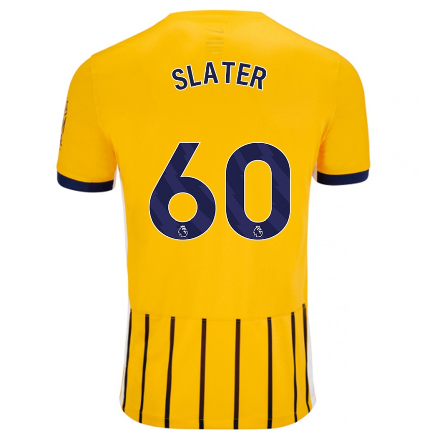 Niño Fútbol Camiseta Jacob Slater #60 Dorado Azul Rayas 2ª Equipación 2024/25 Argentina