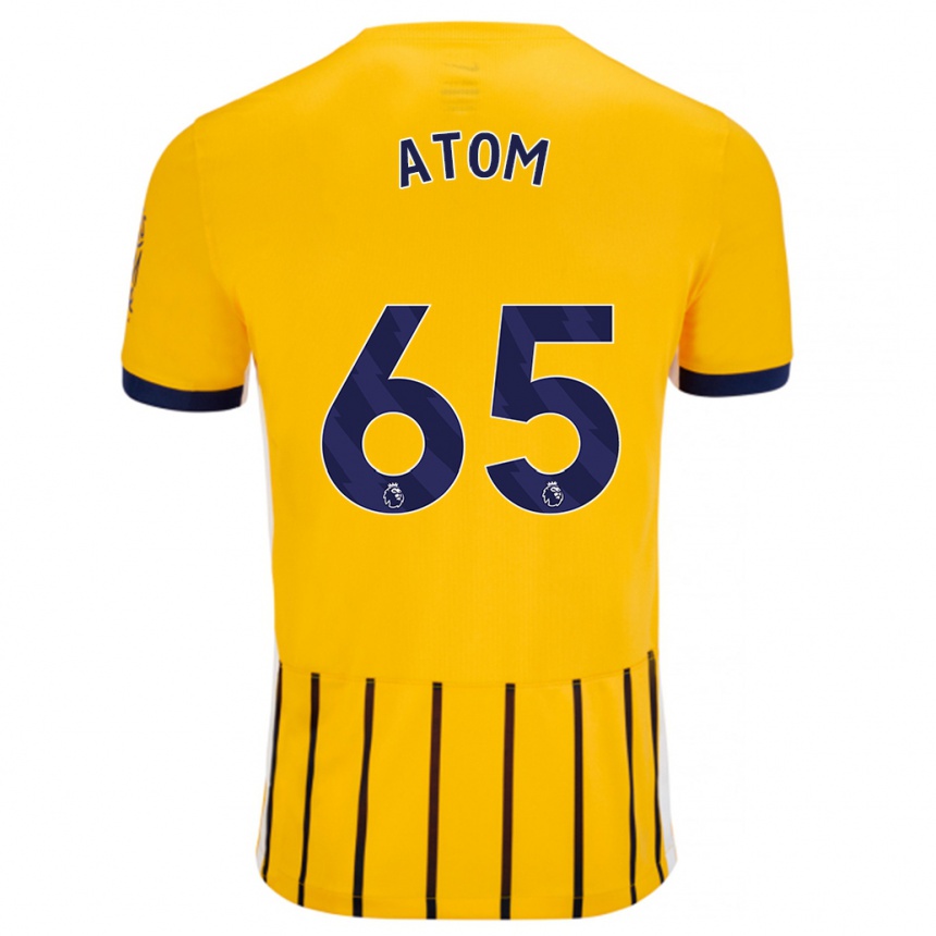 Niño Fútbol Camiseta Noel Atom #65 Dorado Azul Rayas 2ª Equipación 2024/25 Argentina