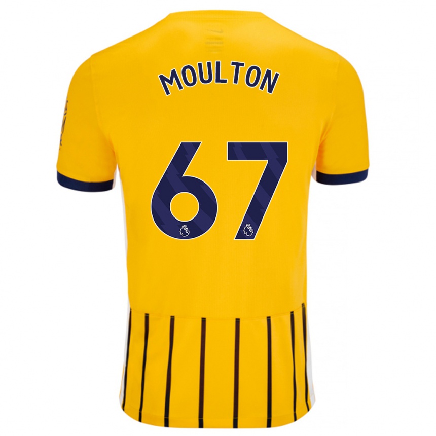 Niño Fútbol Camiseta Remeiro Moulton #67 Dorado Azul Rayas 2ª Equipación 2024/25 Argentina