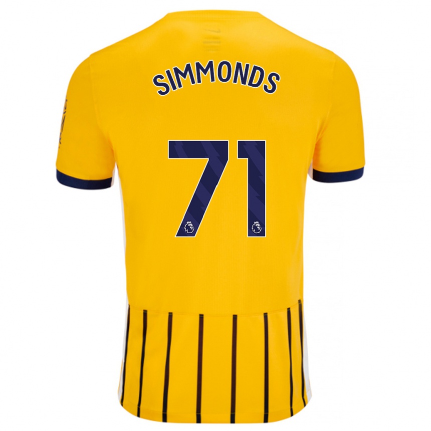 Niño Fútbol Camiseta Freddie Simmonds #71 Dorado Azul Rayas 2ª Equipación 2024/25 Argentina