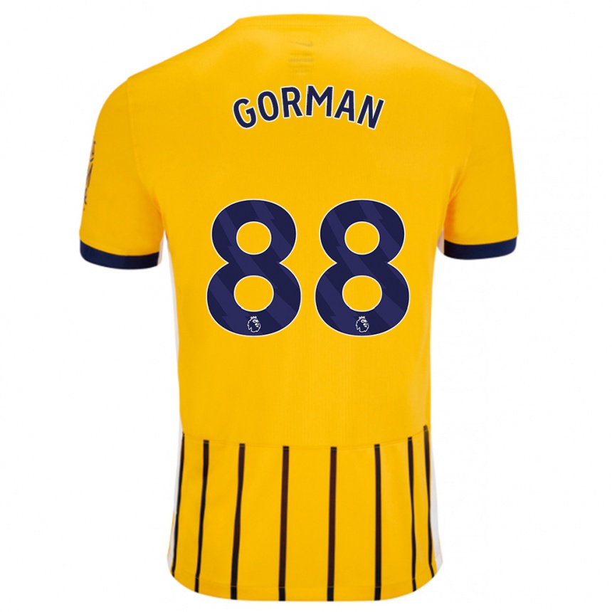 Niño Fútbol Camiseta Ronnie Gorman #88 Dorado Azul Rayas 2ª Equipación 2024/25 Argentina