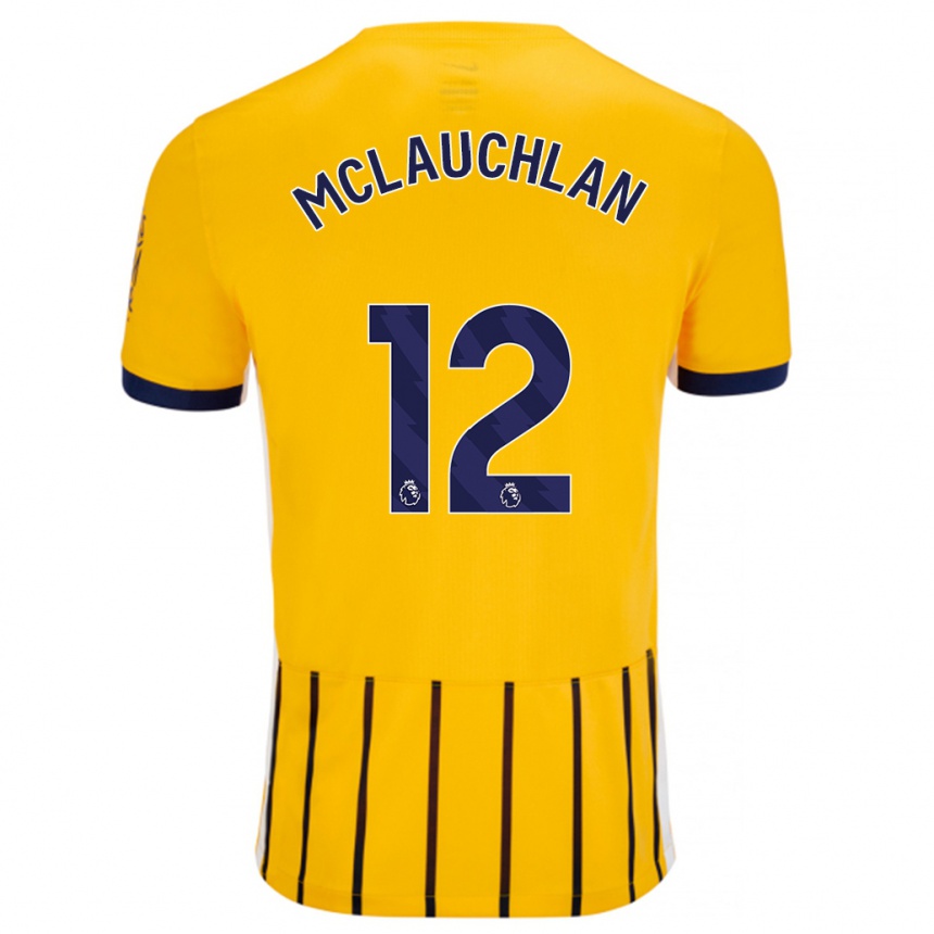 Niño Fútbol Camiseta Rachel Mclauchlan #12 Dorado Azul Rayas 2ª Equipación 2024/25 Argentina