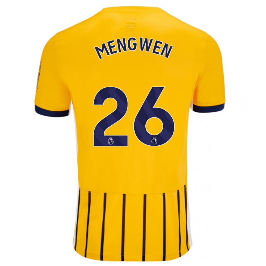 Niño Fútbol Camiseta Li Mengwen #26 Dorado Azul Rayas 2ª Equipación 2024/25 Argentina