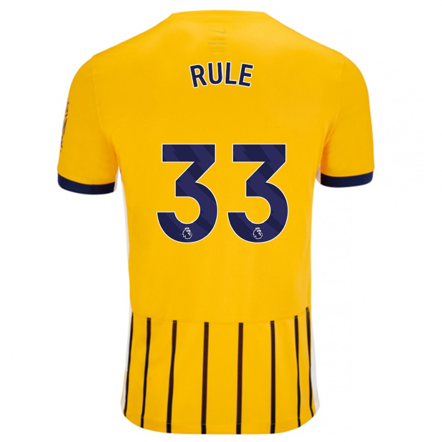 Niño Fútbol Camiseta Charlize Jayde Rule #33 Dorado Azul Rayas 2ª Equipación 2024/25 Argentina