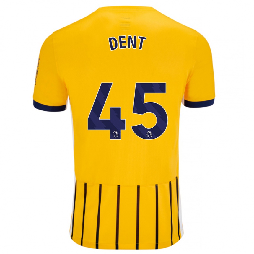 Niño Fútbol Camiseta Lily Dent #45 Dorado Azul Rayas 2ª Equipación 2024/25 Argentina