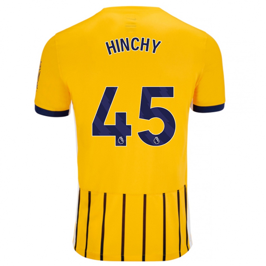 Niño Fútbol Camiseta Jack Hinchy #45 Dorado Azul Rayas 2ª Equipación 2024/25 Argentina