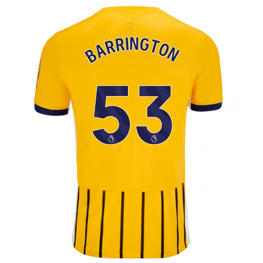 Niño Fútbol Camiseta Luca Barrington #53 Dorado Azul Rayas 2ª Equipación 2024/25 Argentina