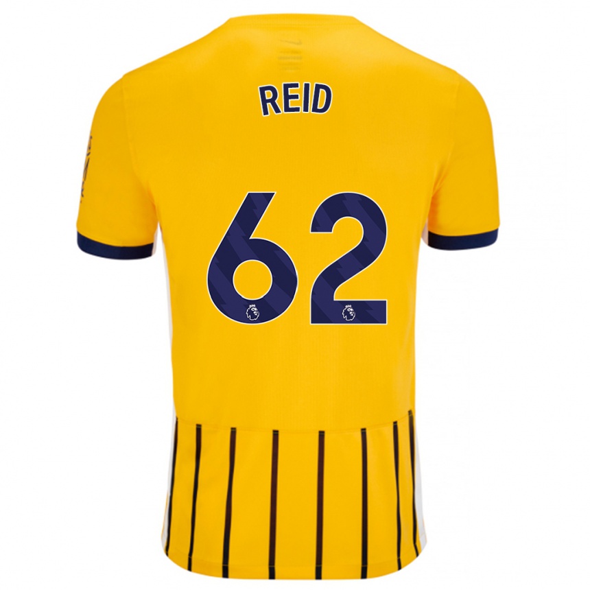 Niño Fútbol Camiseta Tommy Reid #62 Dorado Azul Rayas 2ª Equipación 2024/25 Argentina