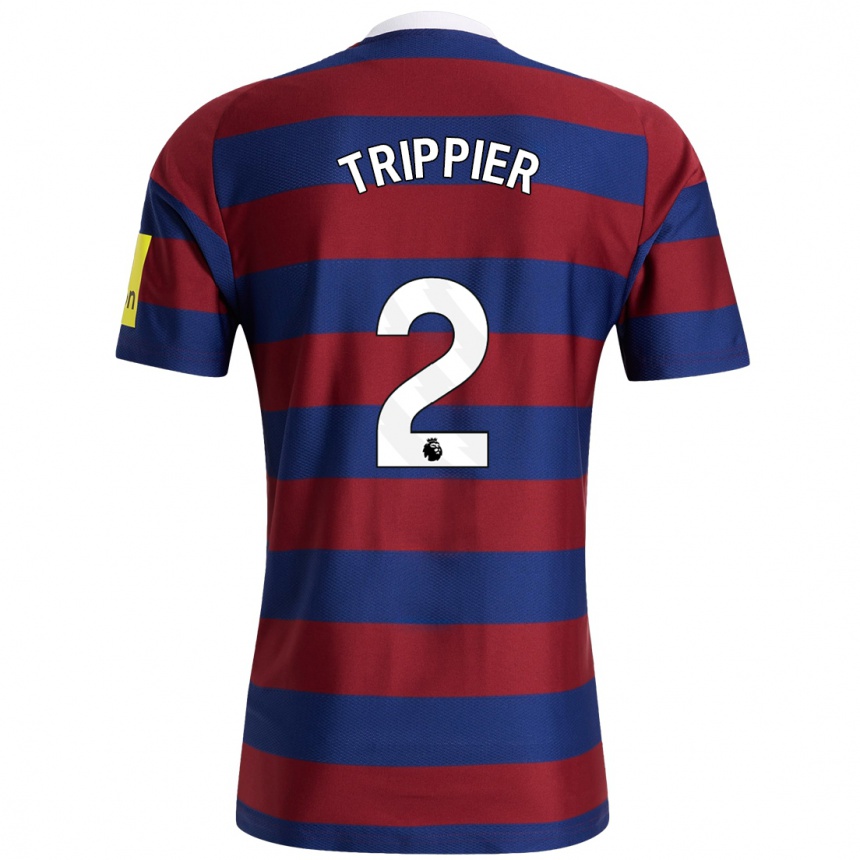 Niño Fútbol Camiseta Kieran Trippier #2 Burdeos Azul Marino 2ª Equipación 2024/25 Argentina