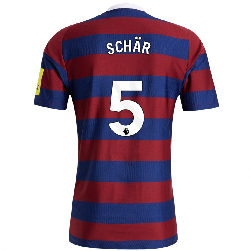 Niño Fútbol Camiseta Fabian Schär #5 Burdeos Azul Marino 2ª Equipación 2024/25 Argentina