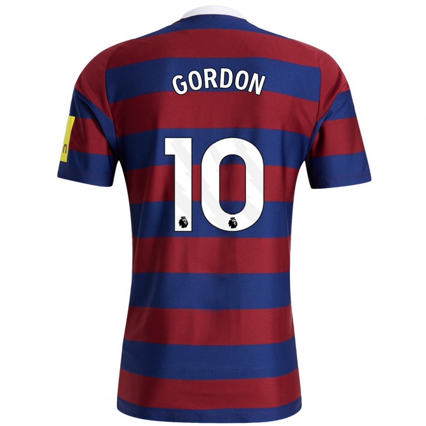 Niño Fútbol Camiseta Anthony Gordon #10 Burdeos Azul Marino 2ª Equipación 2024/25 Argentina