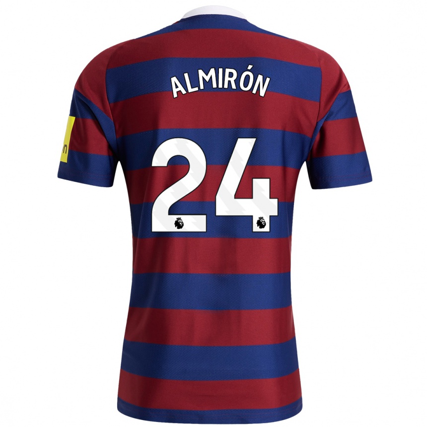 Niño Fútbol Camiseta Miguel Almirón #24 Burdeos Azul Marino 2ª Equipación 2024/25 Argentina