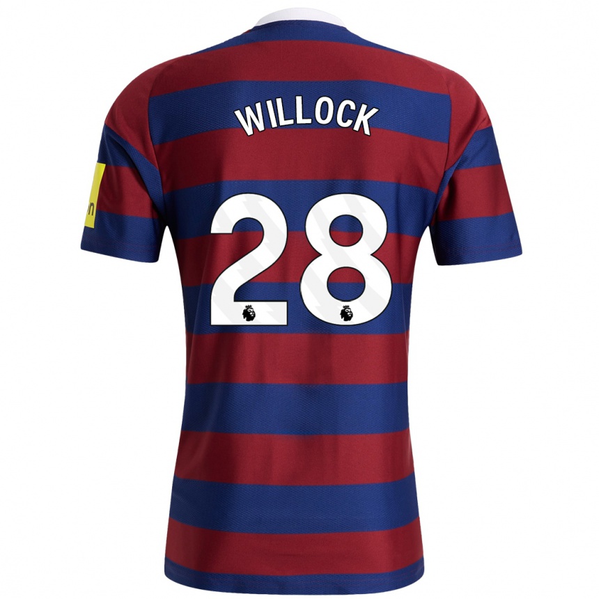 Niño Fútbol Camiseta Joe Willock #28 Burdeos Azul Marino 2ª Equipación 2024/25 Argentina