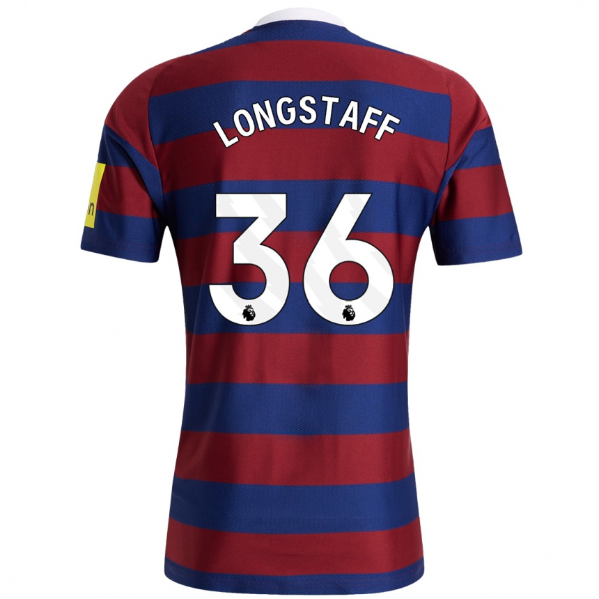 Niño Fútbol Camiseta Sean Longstaff #36 Burdeos Azul Marino 2ª Equipación 2024/25 Argentina