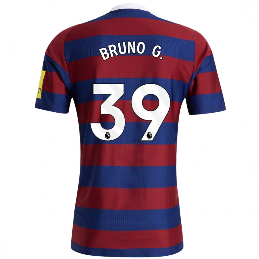 Niño Fútbol Camiseta Bruno Guimarães #39 Burdeos Azul Marino 2ª Equipación 2024/25 Argentina