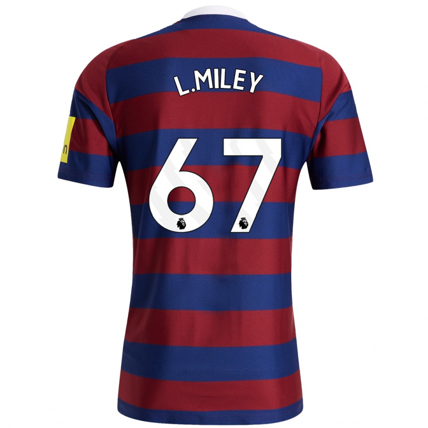 Niño Fútbol Camiseta Lewis Miley #67 Burdeos Azul Marino 2ª Equipación 2024/25 Argentina