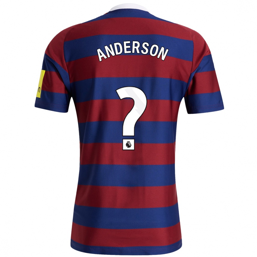 Niño Fútbol Camiseta Will Anderson #0 Burdeos Azul Marino 2ª Equipación 2024/25 Argentina